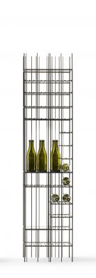 Metrica C Wine bottle holder with 3 green glass shelves Mogg